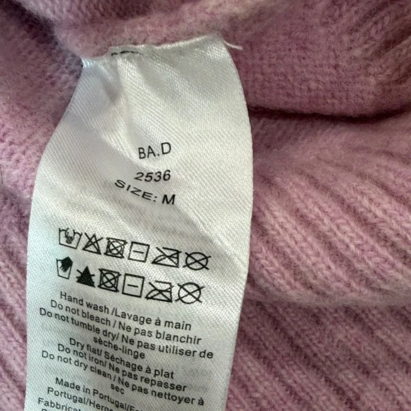 Ganni Pink and Yellow Graphic Crew Neck wool Sweater - Picture 7 of 8